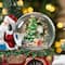 Glitzhome® 100mm Christmas Resin Lighted Musical Snowflakes Santa Car Waterglobe